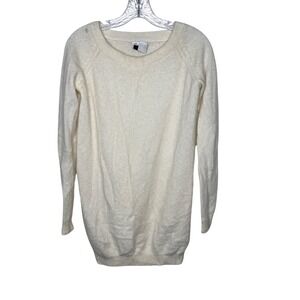 PORTOLANO 100% Cashmere Cream Pullover Sweater Long Sleeve Women's Size M
